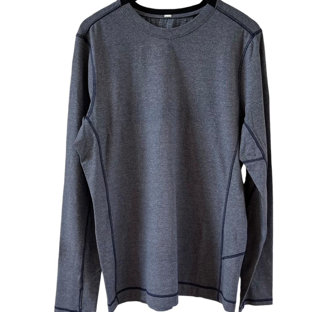 Lululemon Shirt Men's Large Long Sleeve Reflective Heather Gray Run